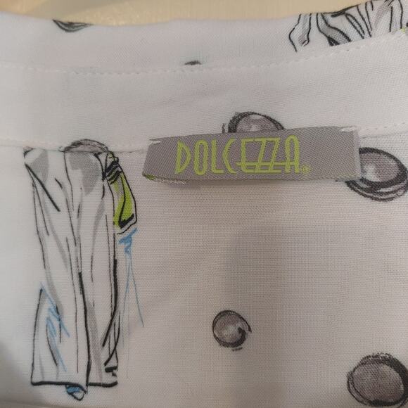 Dolcezza Size Small S Fashion Woman Button Up 3/4 Sleeve Top Soft Viscose - Picture 7 of 10